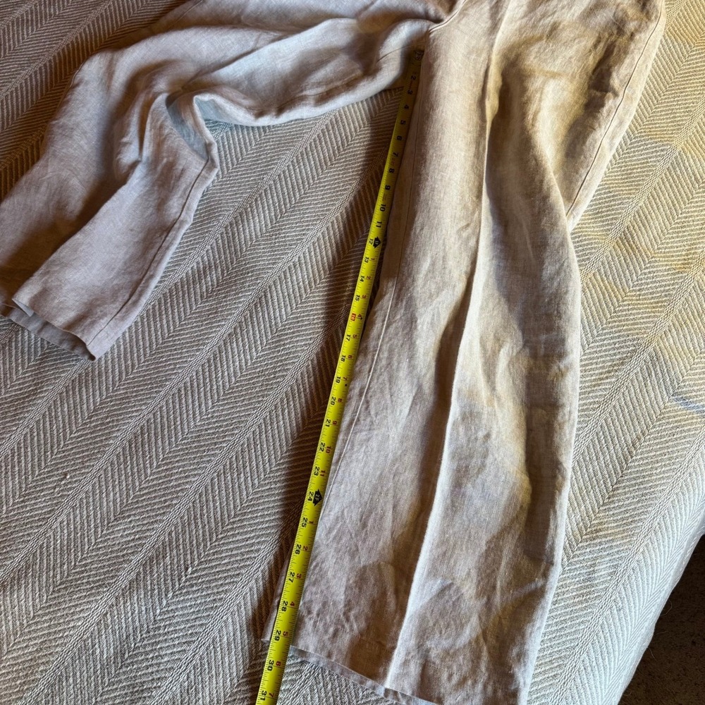 Chico's Wide Leg Linen Pants, Cream, Size 2 (US 12/L) - Picture 6 of 8